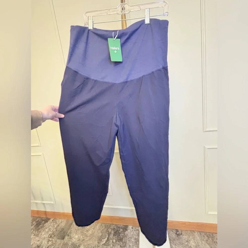 HALARA Leggings Joggers Women's Navy Stretchy Oversized Pants Maternity MSRP$49